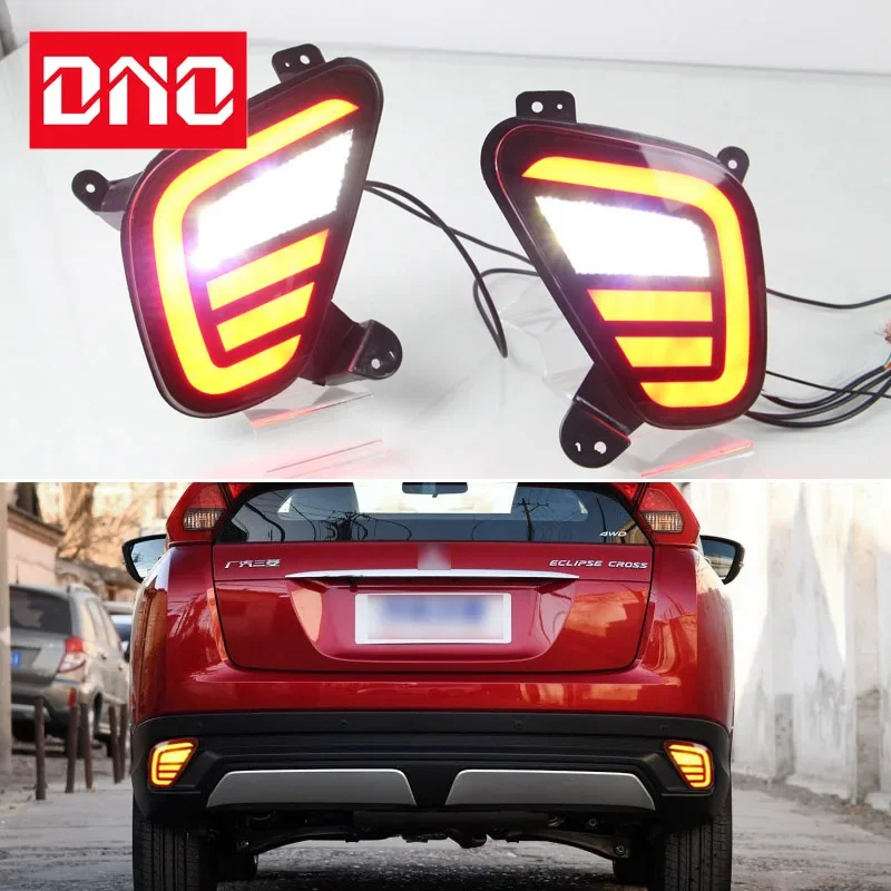 Car LED Rear Bumper Lamps For Mitsubishi Eclipse Cross 2018 2019 Brake Light Turn Signal Backup Reflector Lamp Reverse Taillight