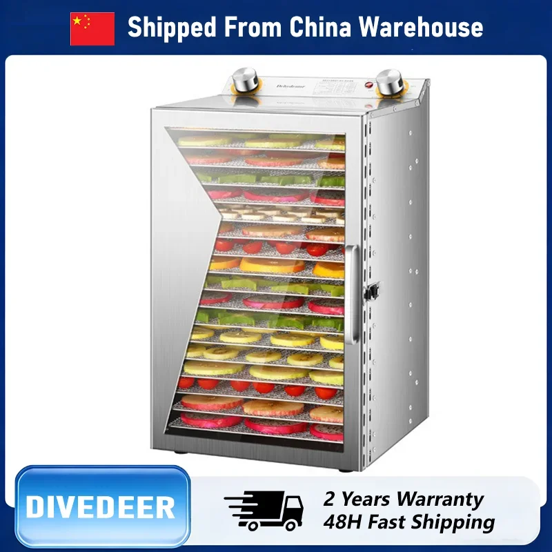 16-18 Tier Food Fruit Dryer 10.5-24 Hour Intelligent Timer 30-90° Intelligent Body Temperature Adjustment