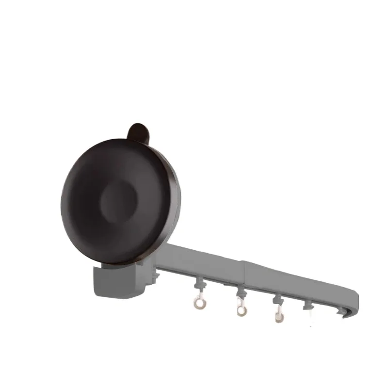 Grey suction cup curved folding shower curtain partition curtain, bathroom shower curtain rod bath partition c