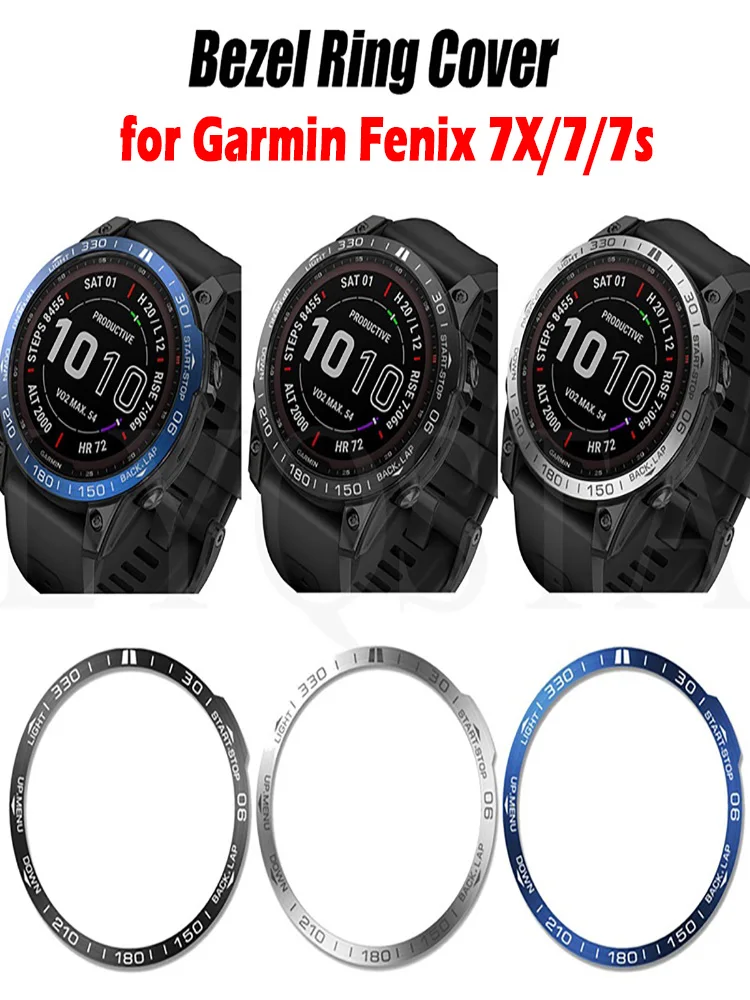 

Кольцо-Безель из нержавеющей стали для смарт-часов Garmin Fenix 7X 7 7s, кольцо-БЕЗЕЛЬ для смарт-часов, клейкая крышка, защита от царапин для Garmin 7x