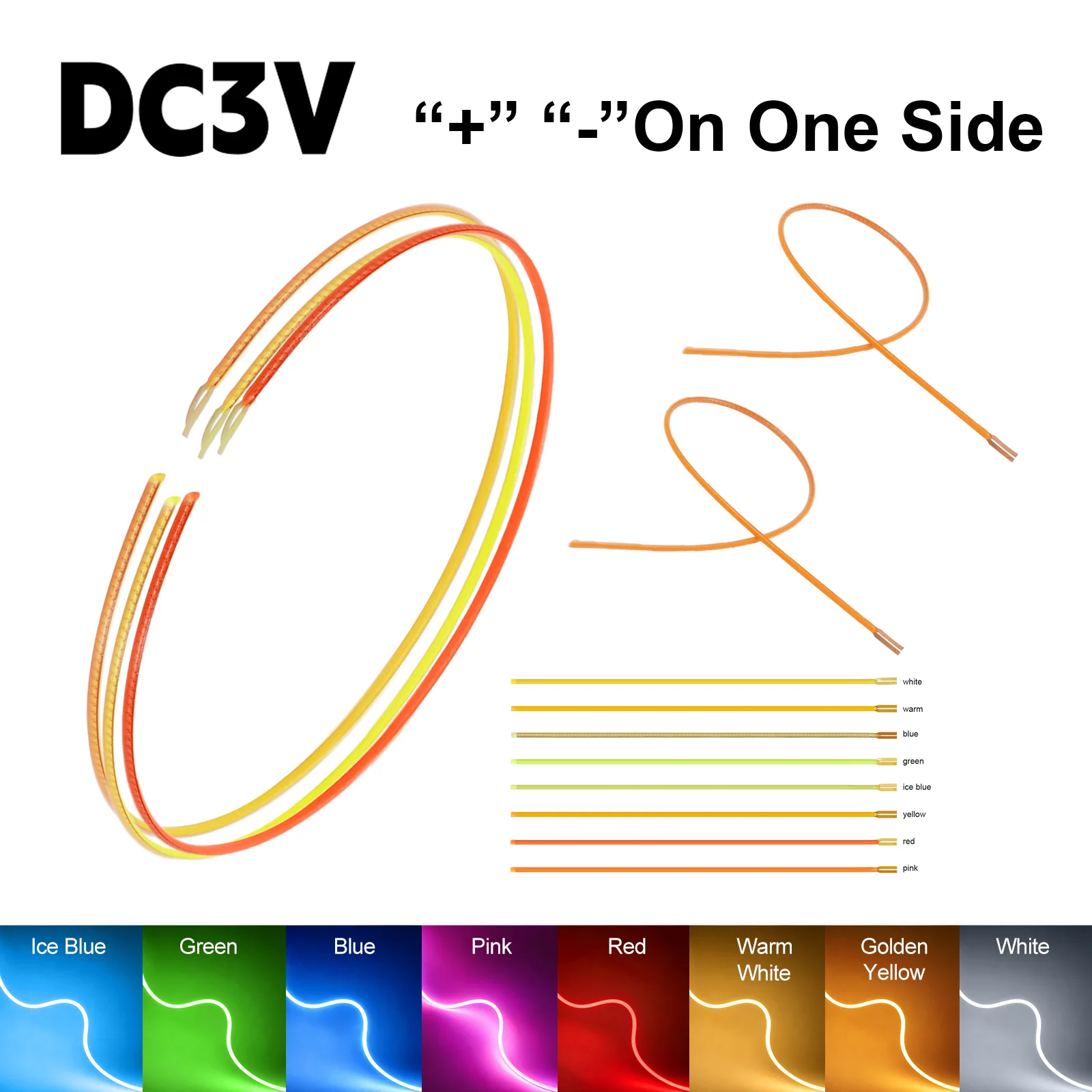  ﻿ 3V LED Flexible Filament for Edison Bulb Light 60mm 80mm 125mm 185mm 200mm 300mm COB LED Diode Lamp 2200K DIY LED Strip