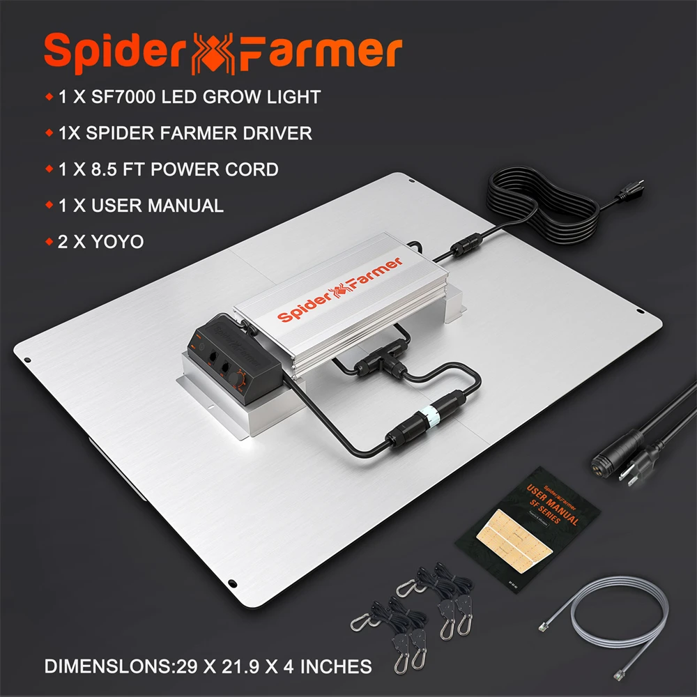 Imagem -05 - Spider Farmer Sf7000 650w Led Grow Light Placa Quântica Dobrável de Espectro Completo com Driver Regulável para Veg Bloom Flor Interior