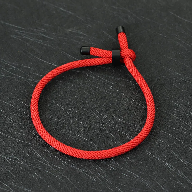 New Minimalist Lucky Red Thread Bracelet Unisex Stainless Steel Adjustable Cord Braclet Valentine Day Braslet Gift For Lovers