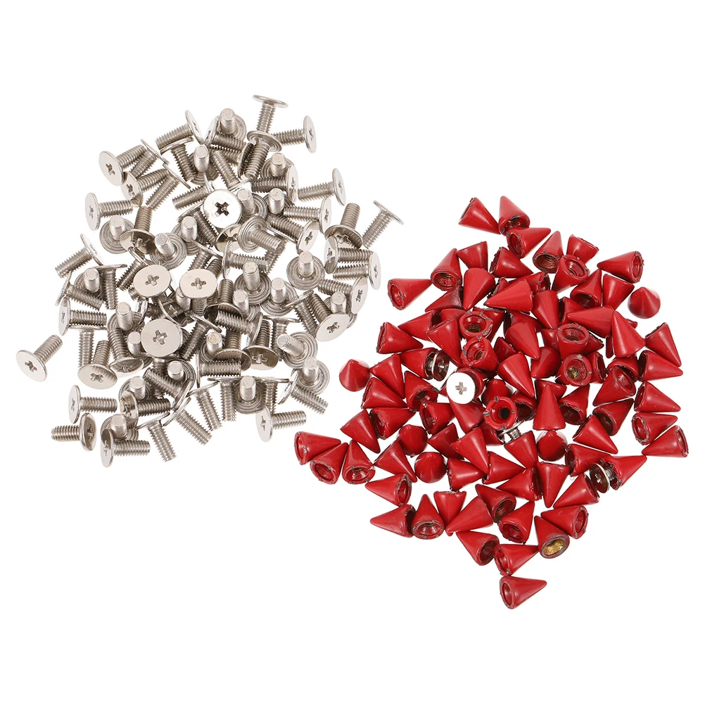 

50 Pcs Nails Spike Studs Red Unique Rivets Metal Clothing Spikes Rivets Fittings DIY Punk Craft Supplies