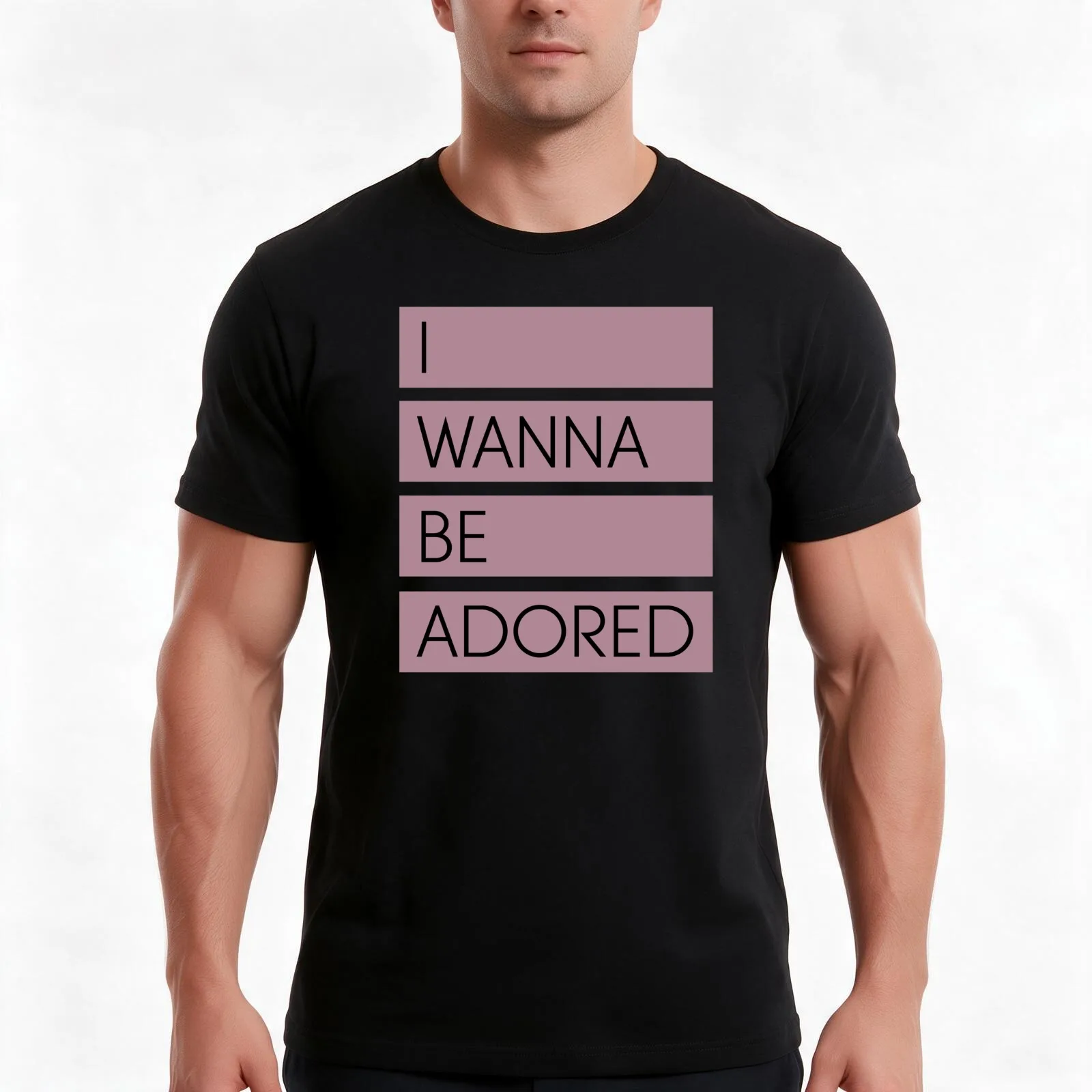 i wanna be adored T-Shirt, Summer Casual Cotton Tee, Oversized Streetwear Tops, Vintage Graphic Print, Loose Fit Short Sleeve