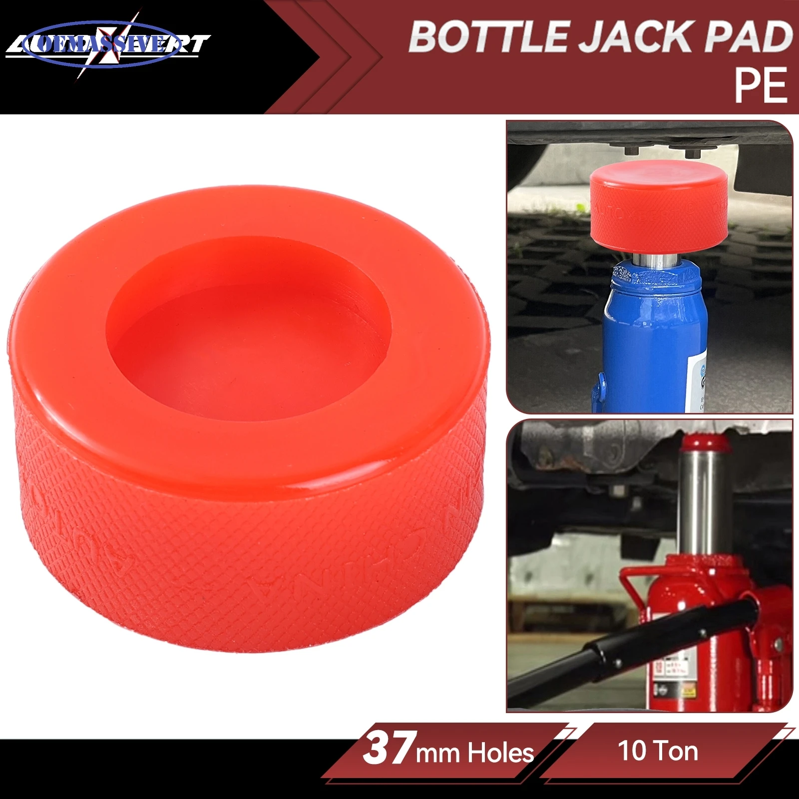 Polyethylene Bottle Jack Pad Protector Adapter Car Jacking Tool Pinch Weld Side Lifting Disk 37mm Hole For Most 10T Bottle Jacks