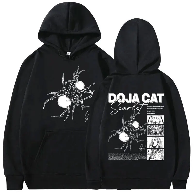 

Rapper Doja Cat Scarlet Double Sided Graphic Hoodie Men Women Hip Hop Oversized Hooded Sweatshirt Male Fashion Vintage Hoodies