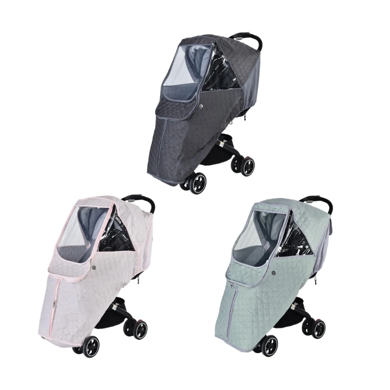 Cold Weather Strollers Cover For Infants Windproof Clear Window Design Breathable Component Quick Installation Polyester