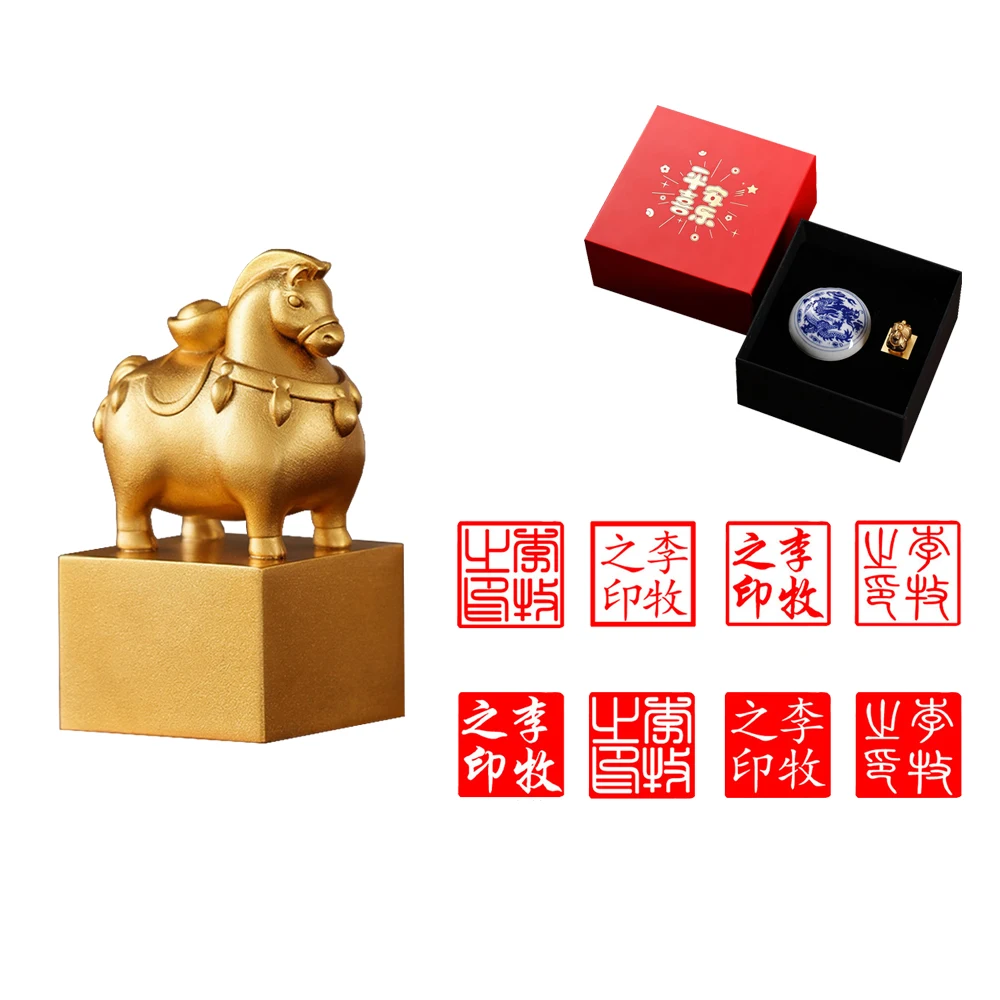 

Custom Name Stamps Brass Metal Seal Stamp 2026 Horse Carved Calligraphy Painting Seal Chapter Seal Gift
