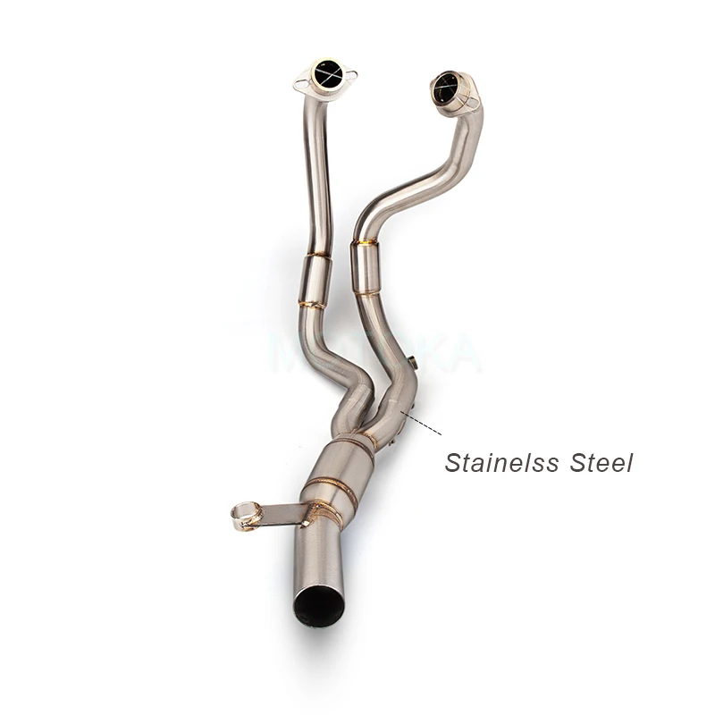 DR300 Motorcycle Exhaust Pipe Full System Manifold Middle Link Tube Front Header Collector and 51mm Slip-on