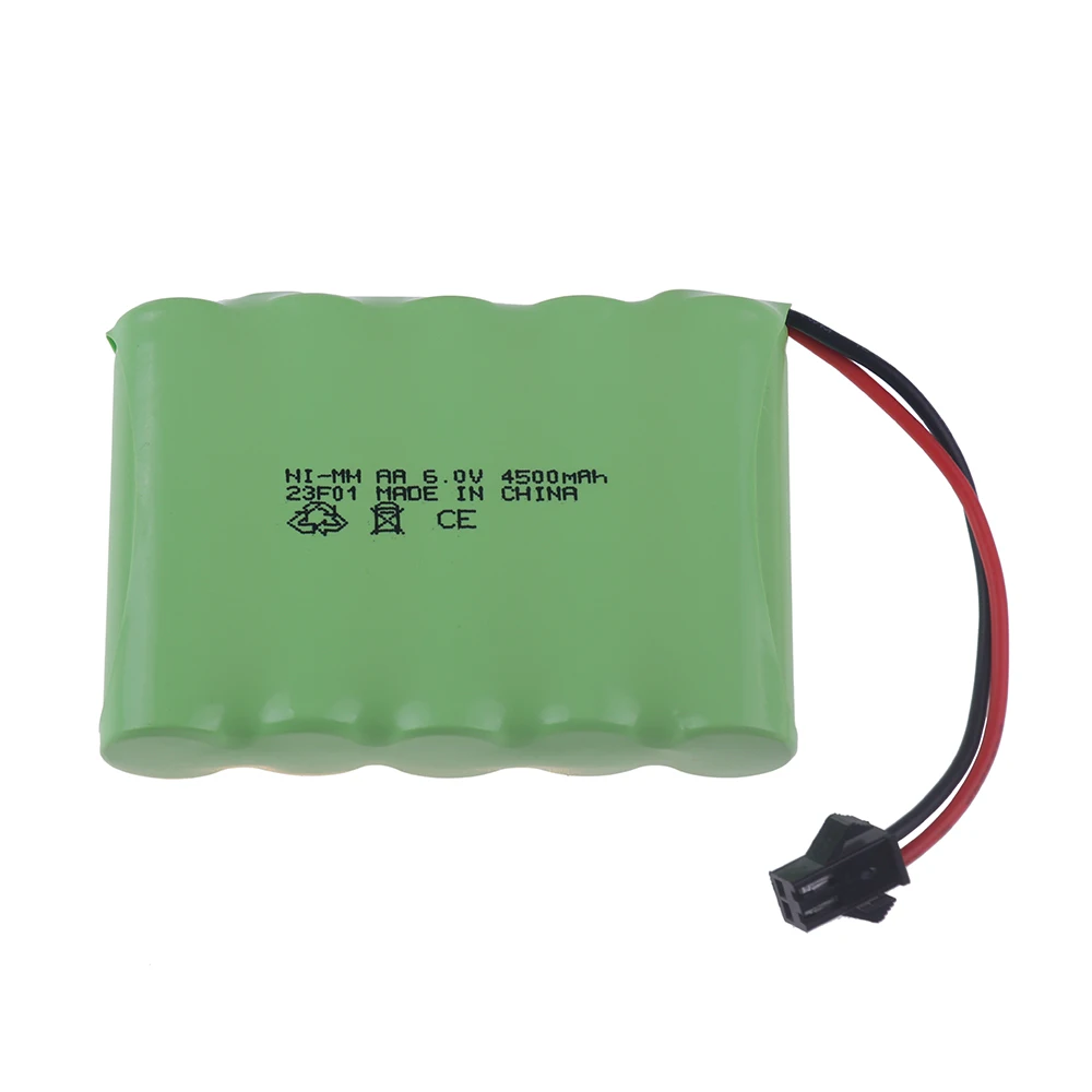 แบตเตอรี่ NiMH 6V 4500mAh สำหรับของเล่น RC รถยนต์รถถังหุ่นยนต์ปืน6V แบตเตอรี่แบบชาร์จไฟได้ Ni-MH AA ก้อนแบตเตอรี่1ชิ้น