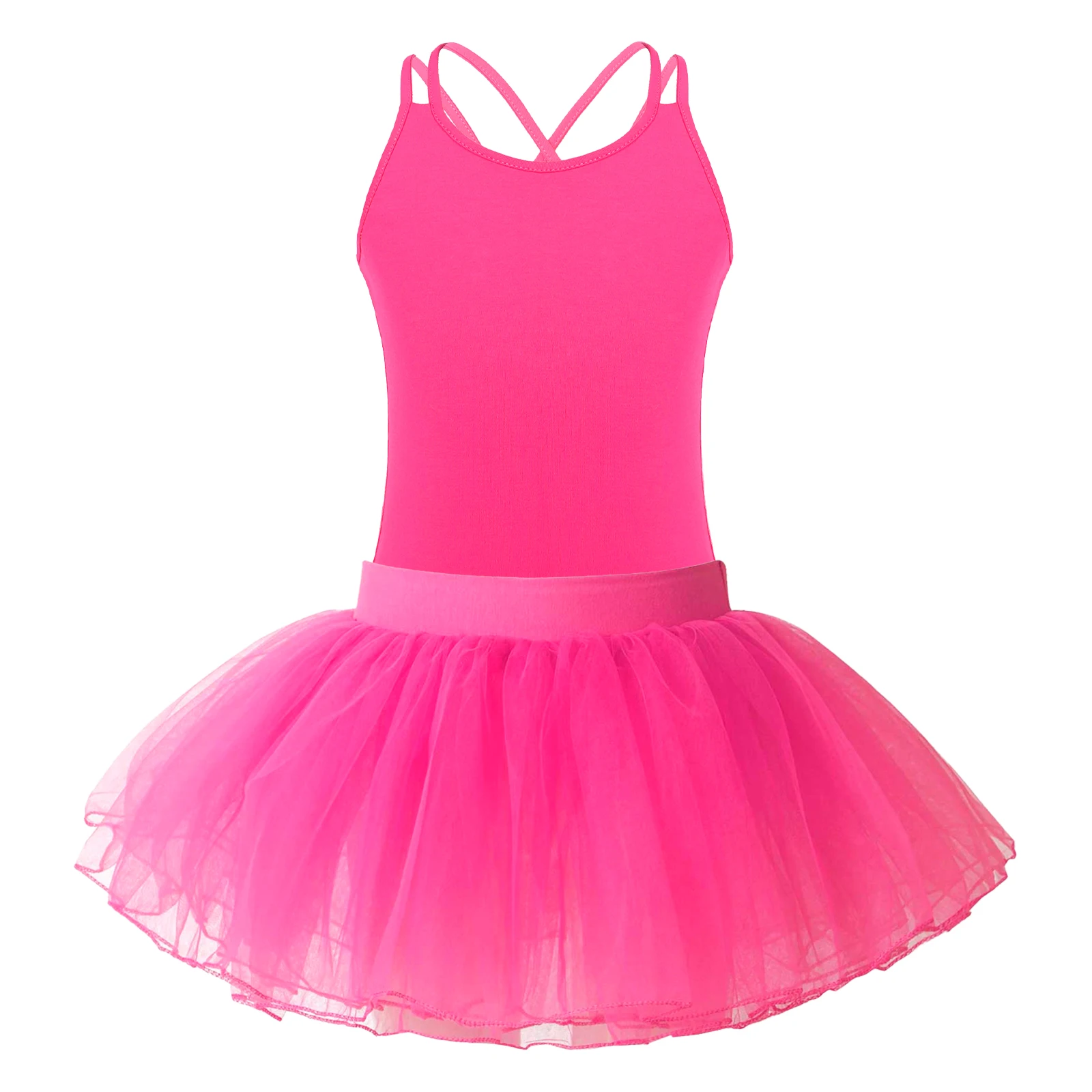 Kids Girls Ballet Tutu Performance Clothes Sleeveless Gymnastics Leotard with Skirt Child Dancewear Sets Ballerina Jumpsuits