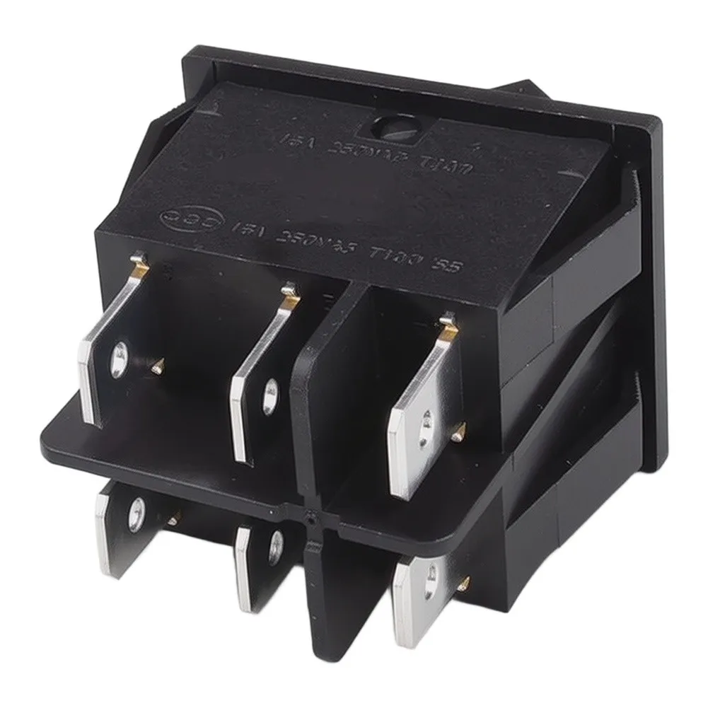 5-Pack Push Button Rocker Switch 250V 16A On-Off Function for Oil Heater Control and Electrical Equipment Wiring