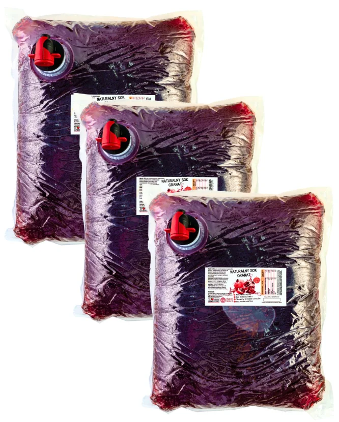 3X SOK Z GRANATU 100% GRANAT TŁOCZONY NFC NATURALNY ZESTAW 3L