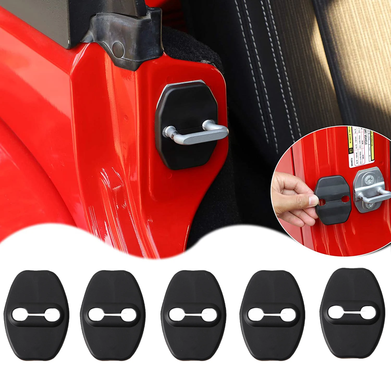 

5pcs Door Lock Latch Cover Protector for Ford Bronco 4 Door 2021-2023 Not For Sport