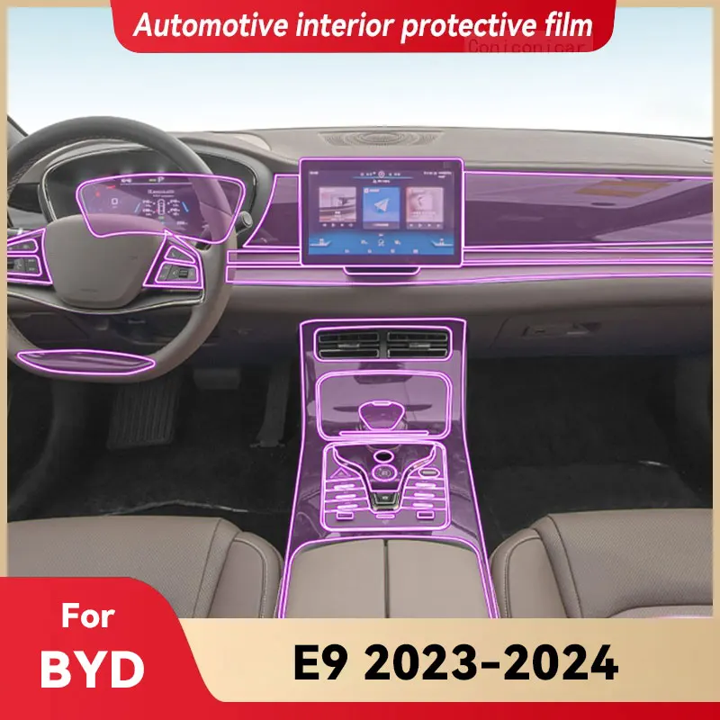 

For BYD E9 2023 2024 Car Interior Center Console Screen TPU Protective Film Anti-scratch film Sticker Accessories