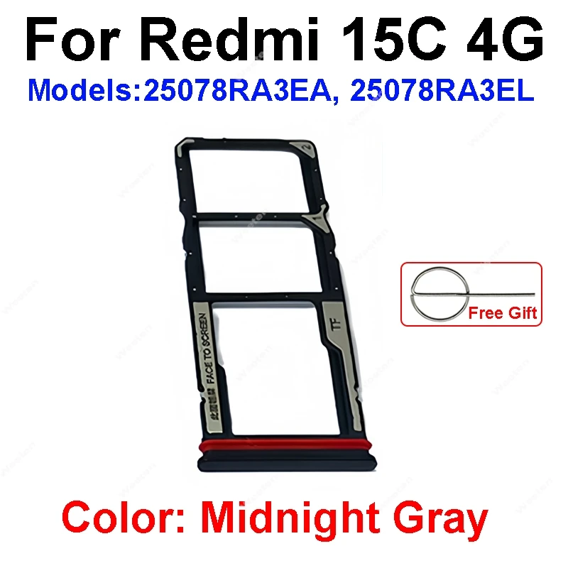 For Xiaomi Redmi 15 15C 4G 5G Internal SIM Card Tray Reader and Socket Complete SIM Card Reader Holder Holder Module image 5