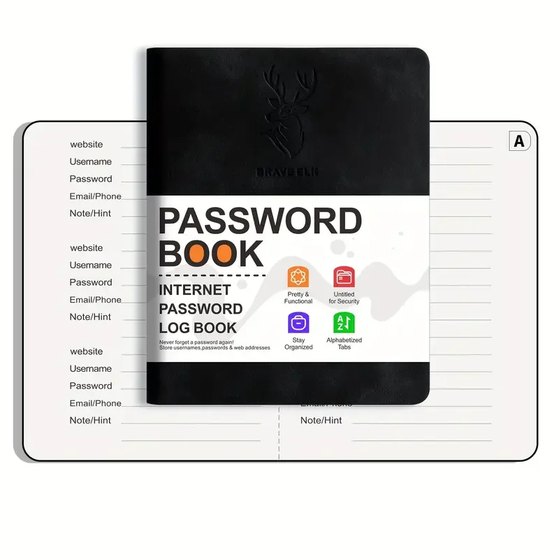 B6 Passwort-Organizer: Gebundene Alphabet-Tabs – verhindert Identitätsdiebstahl, praktische Taschenformat für Reisen im Home-Office – Detail 8