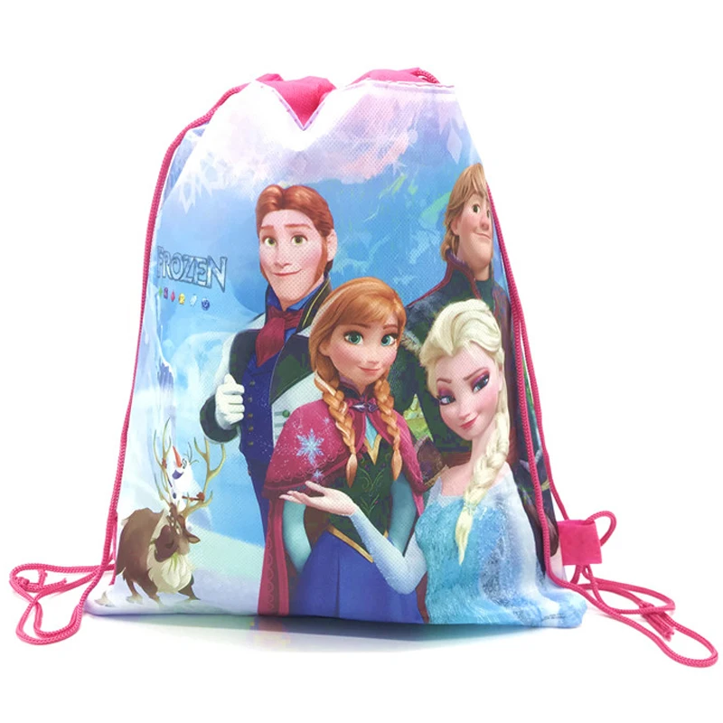 1PC Disney Frozen Birthday Party Decoration sacchetti regalo coulisse School String Bags zaino forniture per feste di compleanno per bambini