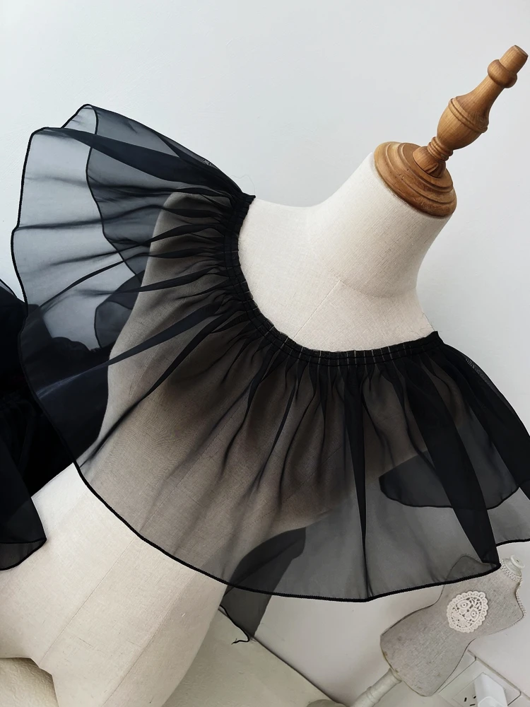 Organza Pleated Lace Trims, Ribbon Fabric Applique, Fold Ruffle Dresses,  DIY Sewing Supplies, Black and White - AliExpress 15