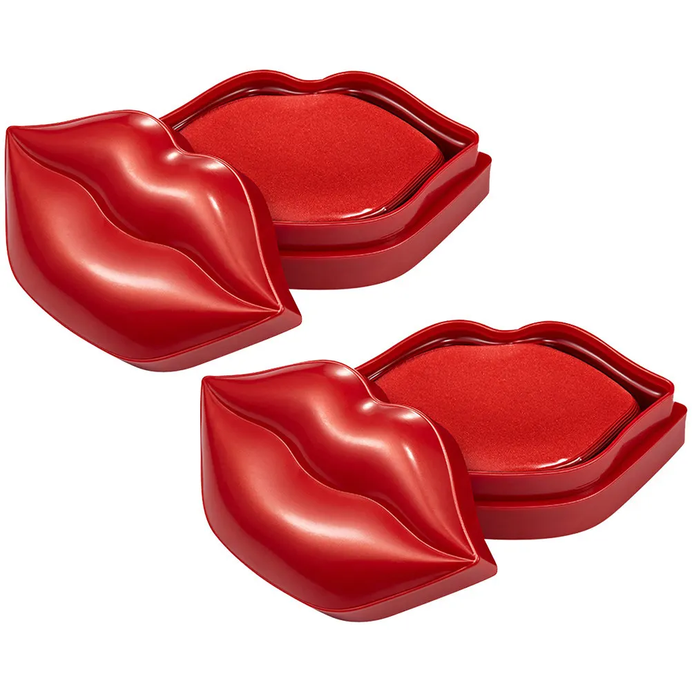 40Pcs Moisturizing Lip Sleeping Mask Cherry Extracts Nourish Hydrate Repair Smooth Lip Care Gel Pads