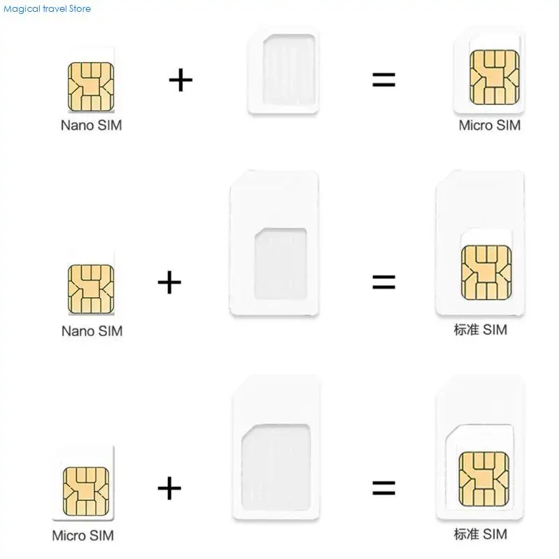 N2UB 4 in 1 Converti per Card Micro Standard Adapter per telefono per per smartphone