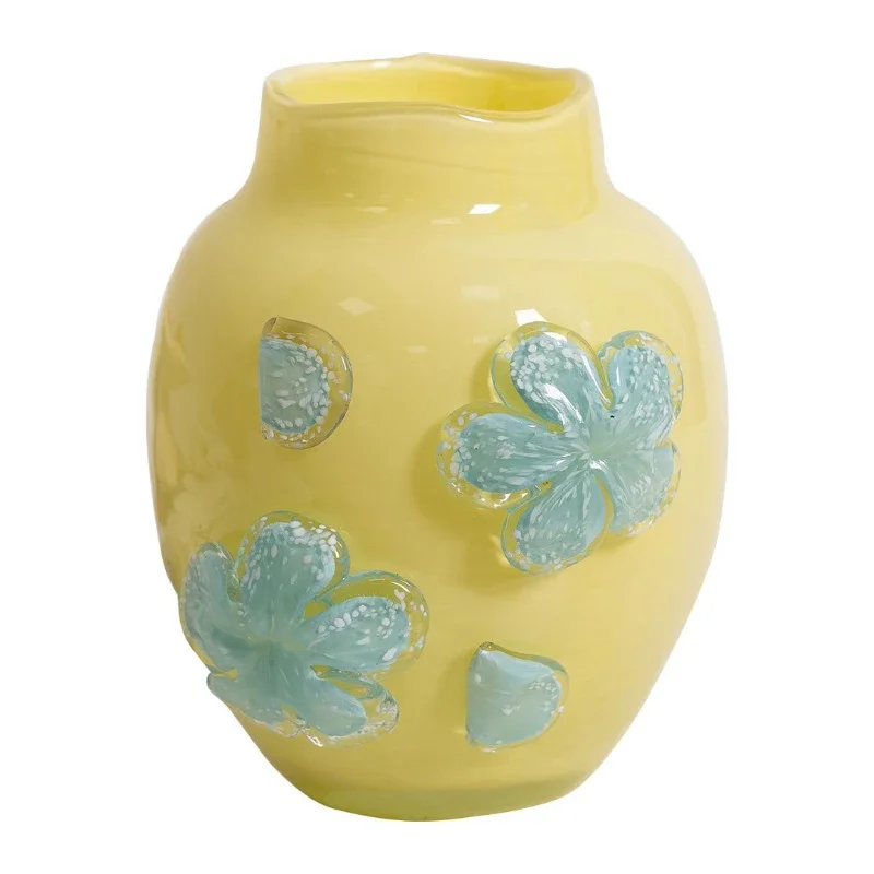 

Medieval niche light luxury glazed vase decoration home flower arrangement living room dining room model room retro vase