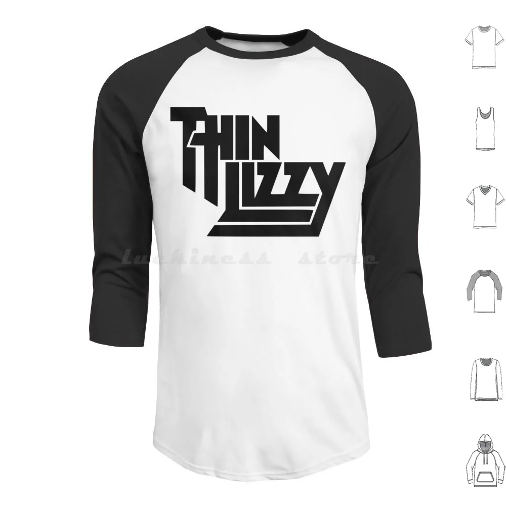 Thin Lizzy Text Hoodie cotton Long Sleeve Thin Lizzy Thin Lizzy Phil Lynott Music Band Thin Lizzy Guitar Phil Lynott Ireland