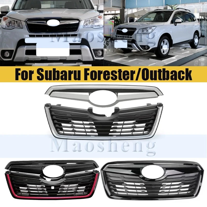 

1Set Front Bumper Grill Mask For Subaru Forester 2019/Outback 2013-2021 Radiator Chrome Grille Medium Racing Grills Auto Grille