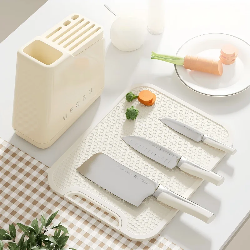 Knife Rack, Storage Rack for Knives, Multi-Functional Kitchen Countertop Knife, Chopsticks, Spoons Integrated Drip Water Storage