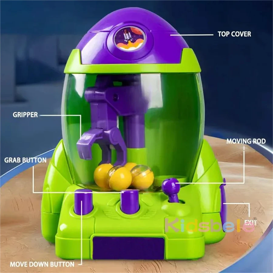 Children\'s Rocket Ball Machine Toy Claw Machine Boy Small Home Cartoon Gacha Tabletop Game