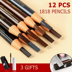 12pcs/set Available Eyebrow Pencil Cosmetics for Makeup Tint Waterproof Microblading Pen White Eye Brow Natural Beauty Free Ship