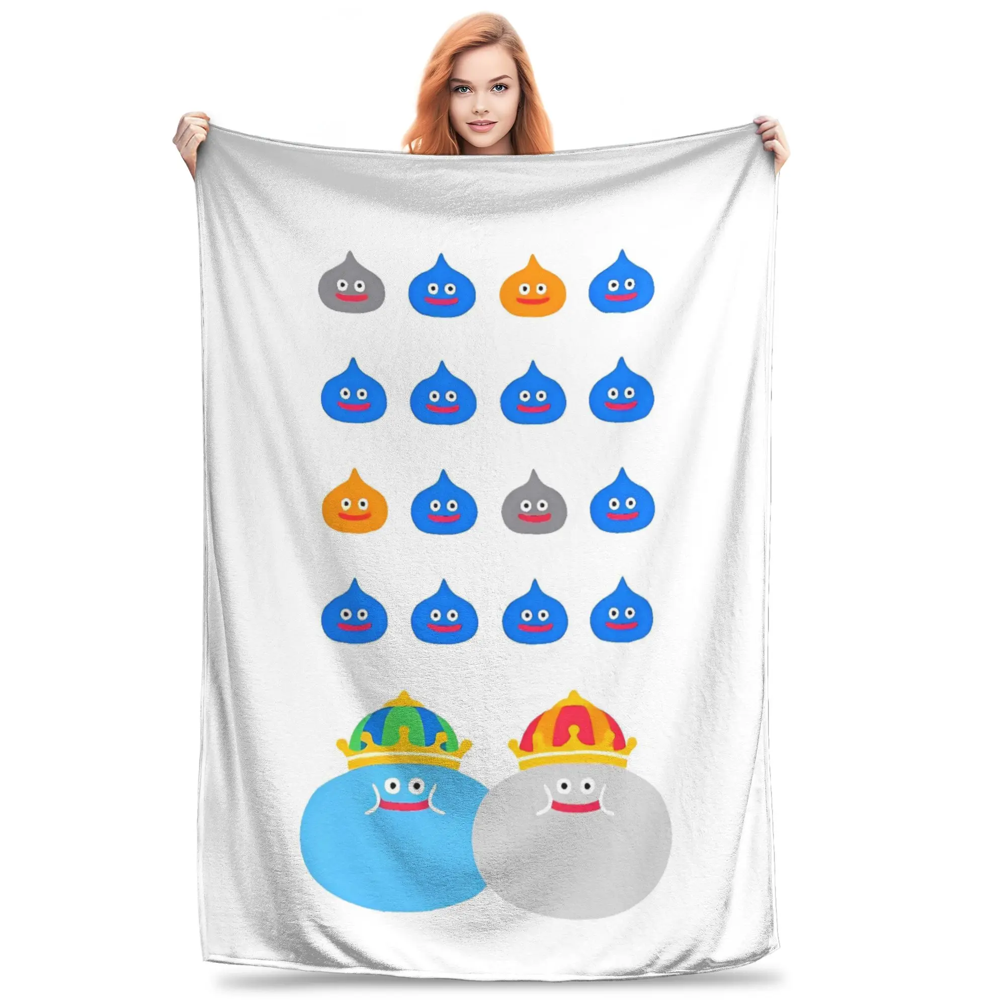 D-Dragon Quest Slime Plush Blanket Kids  Flannel Throw Blanket For Home Decor Warm Custom Quality Bedspread Birthday Present