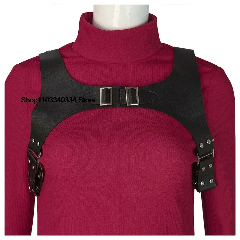 DY20Female Resident 4 Ada Wong 코스프레 의상 드레스 벨트 의상 성인 여성을위한 판타지아 할로윈 카니발 변장 슈트