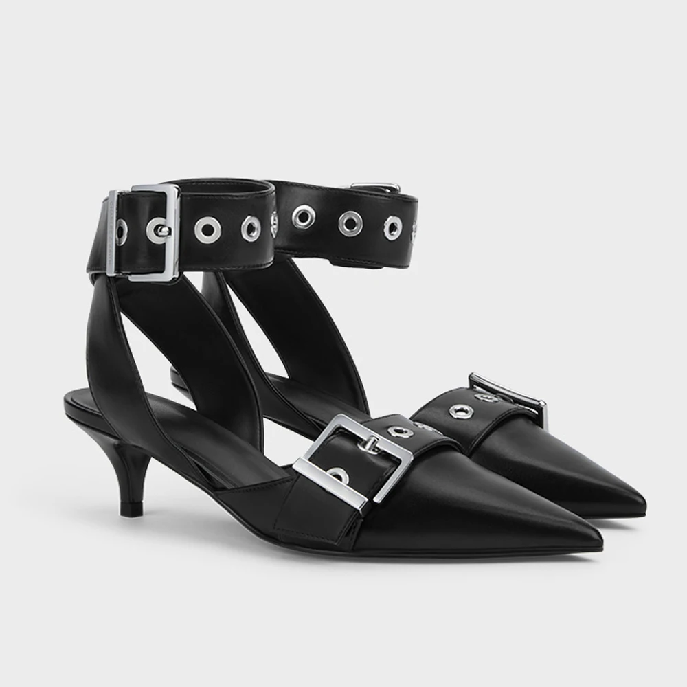 

FWRD Women's Leather Pointed-Toe Low-Heel Sandals, Stylish & Comfortable for Daily Wear & Party #FWRD000310