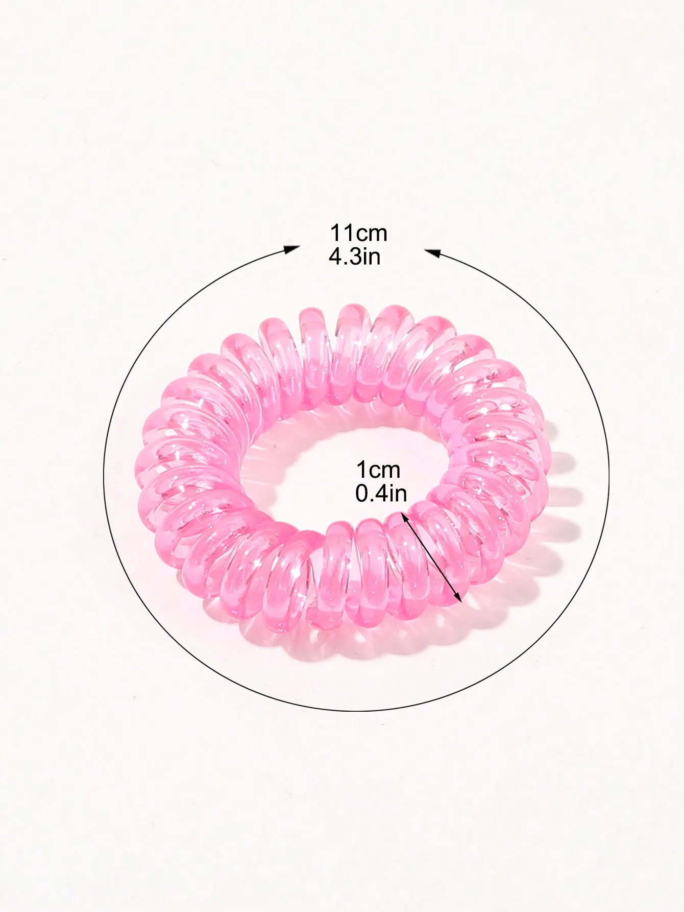 10Pcs Pink Phone Cord Spiral Hair Ties,Coil Hair Ties for Thick Hair,Ponytail Holder Hair Ties for Women,No Crease Hair Ties