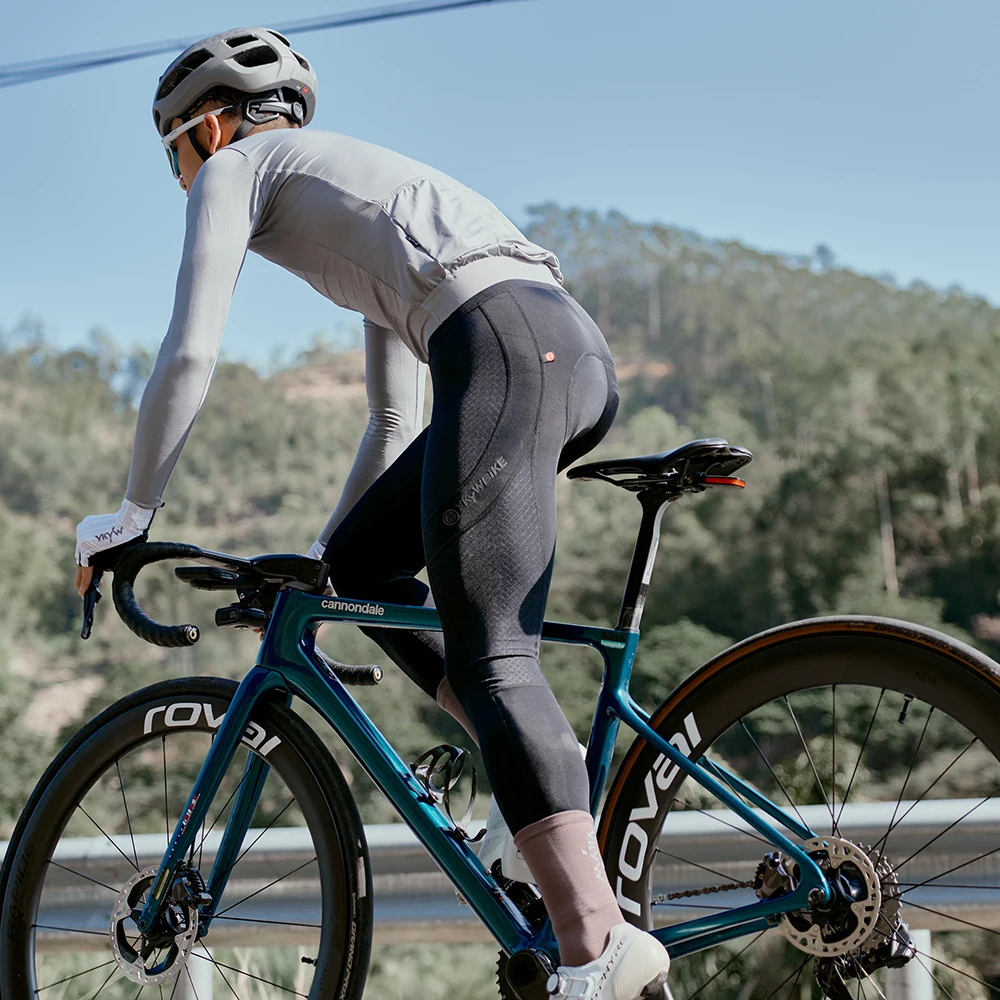 YKYWBIKE Men Cycling Bib Long Pants Spring Autumn MTB Bicycle Tights Pro Team Race Riding Bike Pants 15‑25℃ 7H Long Distance