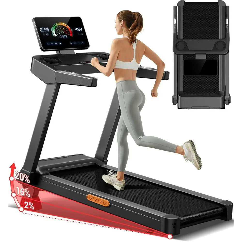 

20% Incline Treadmill: 42.5x16.1 Wide Belt, 400 lbs Capacity, 3.5HP Motor, Up to 8.7 MPH for Home Fitness