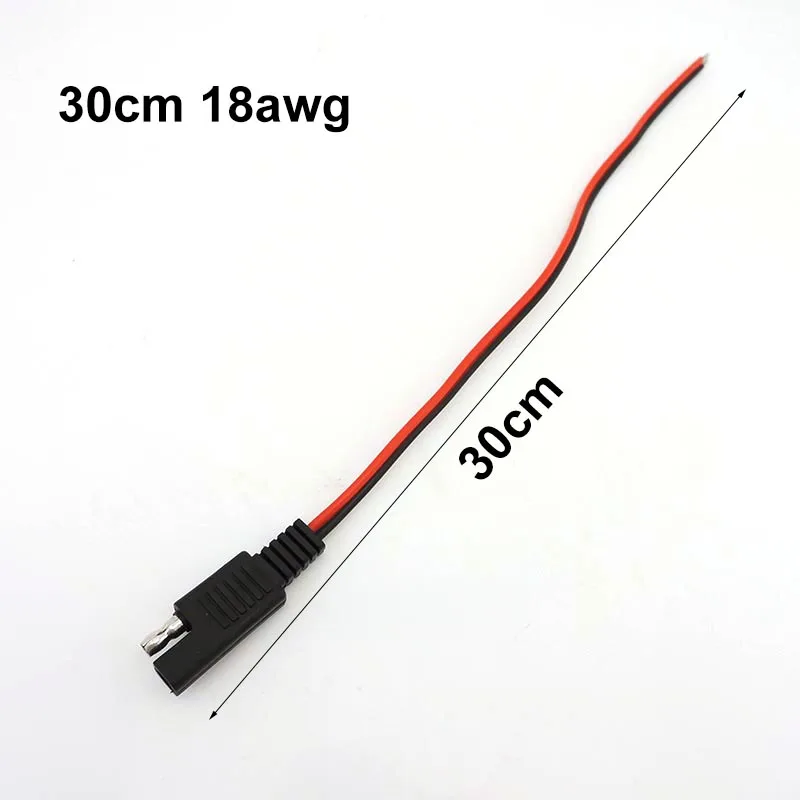 2pcs DIY Female SAE Wire 10A Power Automotive Extension Cable 30cm 18AWG 2Pin with SAE Connector Cable 30cm