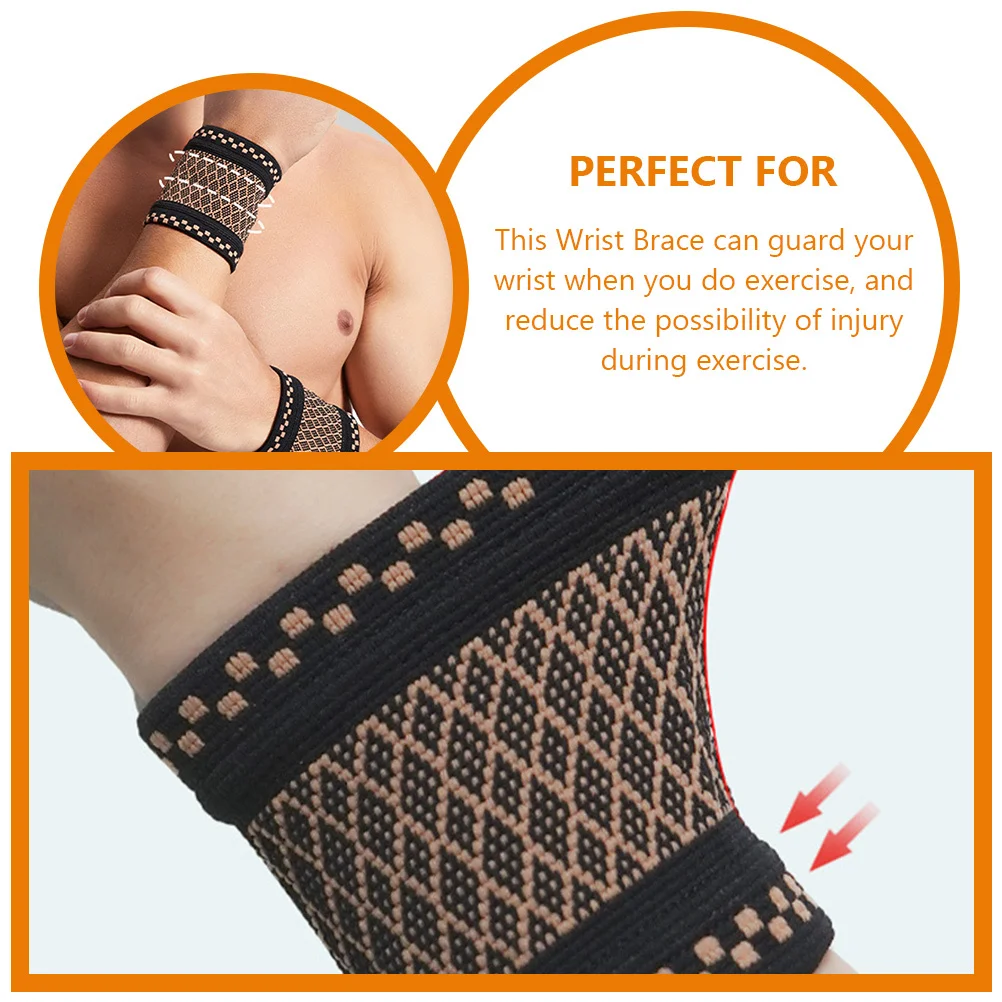 

1Pair Wrist Brace Elastic Wrist Protector for Sports Fitness Yoga Running Adjustable Breathable Compression Support