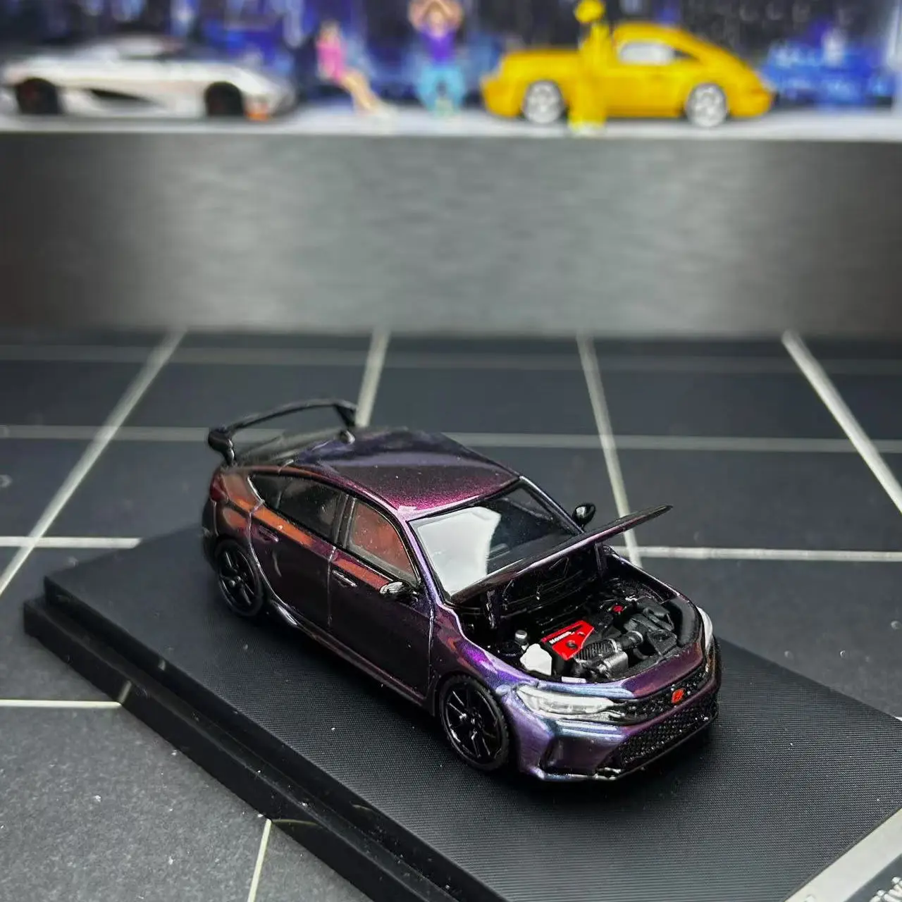 دييكاست MH/AIT 1:64 مقياس طبعة محدودة سيفيك نوع R(FL5) سبيكة سيارة نموذج تحصيل لعبة هدية تذكارية عرض حلية #5