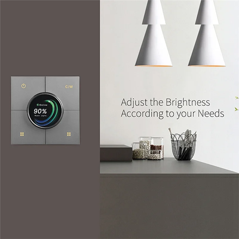 Tuya Zigbee Knob Smart Dimming Switch Panel App Control Voice Control Linkage 4 Gang Relay Smart Home Light Switch