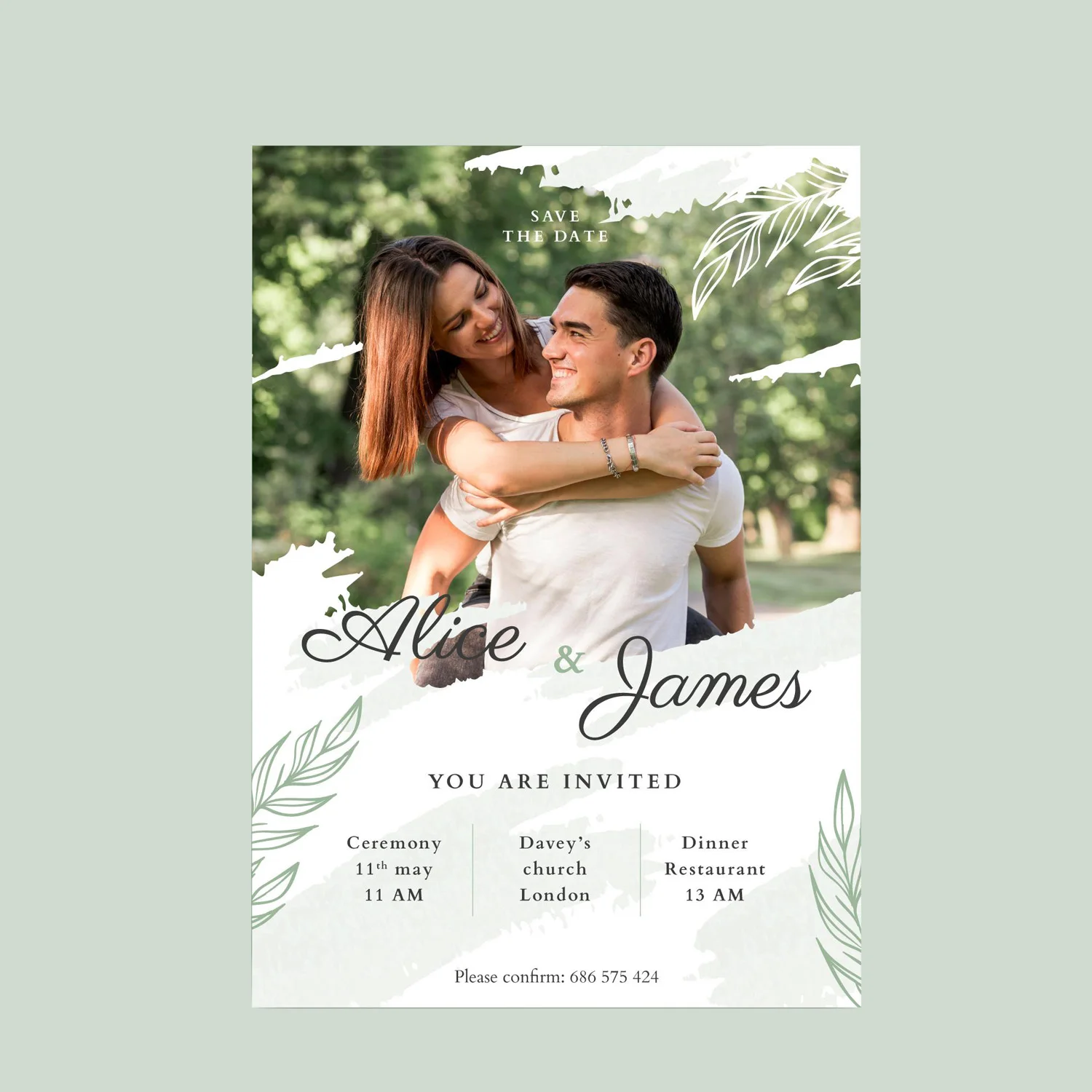 20/100pcs Personalized Wedding Invitation Card Custom Wedding Invitations Photo Floral Save the Date Wedding Invitations