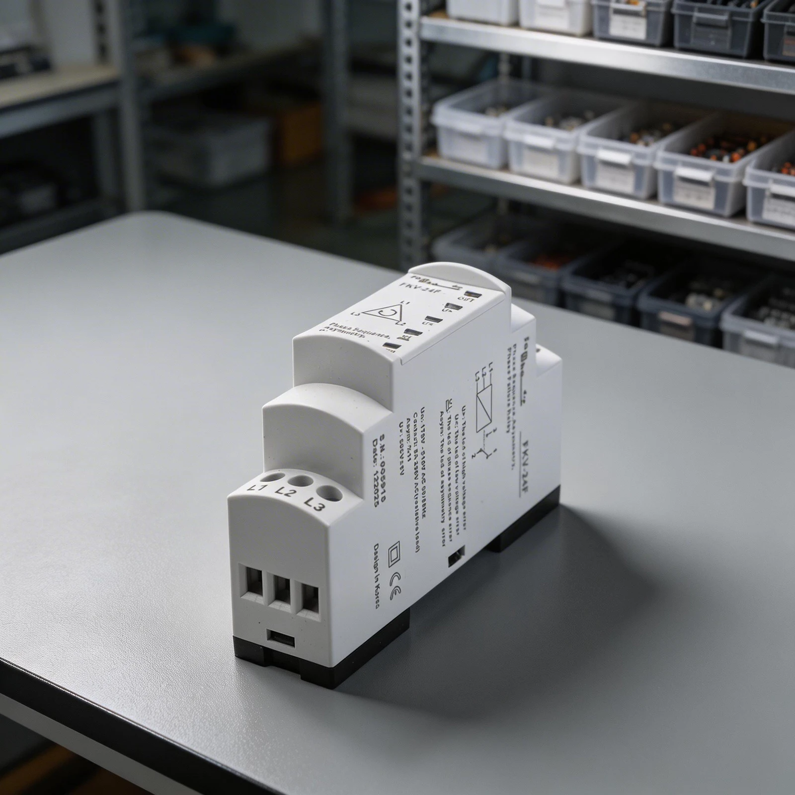 FKV-24F Phase Relay 3x380V Overvoltage Undervoltage Asymmetry Protection DIN Rail Mount White ABS Multi-function Device For Indu