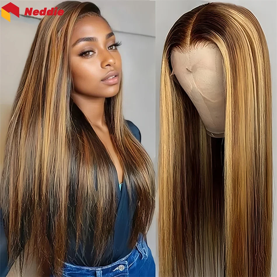 200 Density 13x6 Human Hair Lace Frontal Wigs Straight 100% Brazilian Highlight Choice Wig for Women Cheap on Sale Clearance