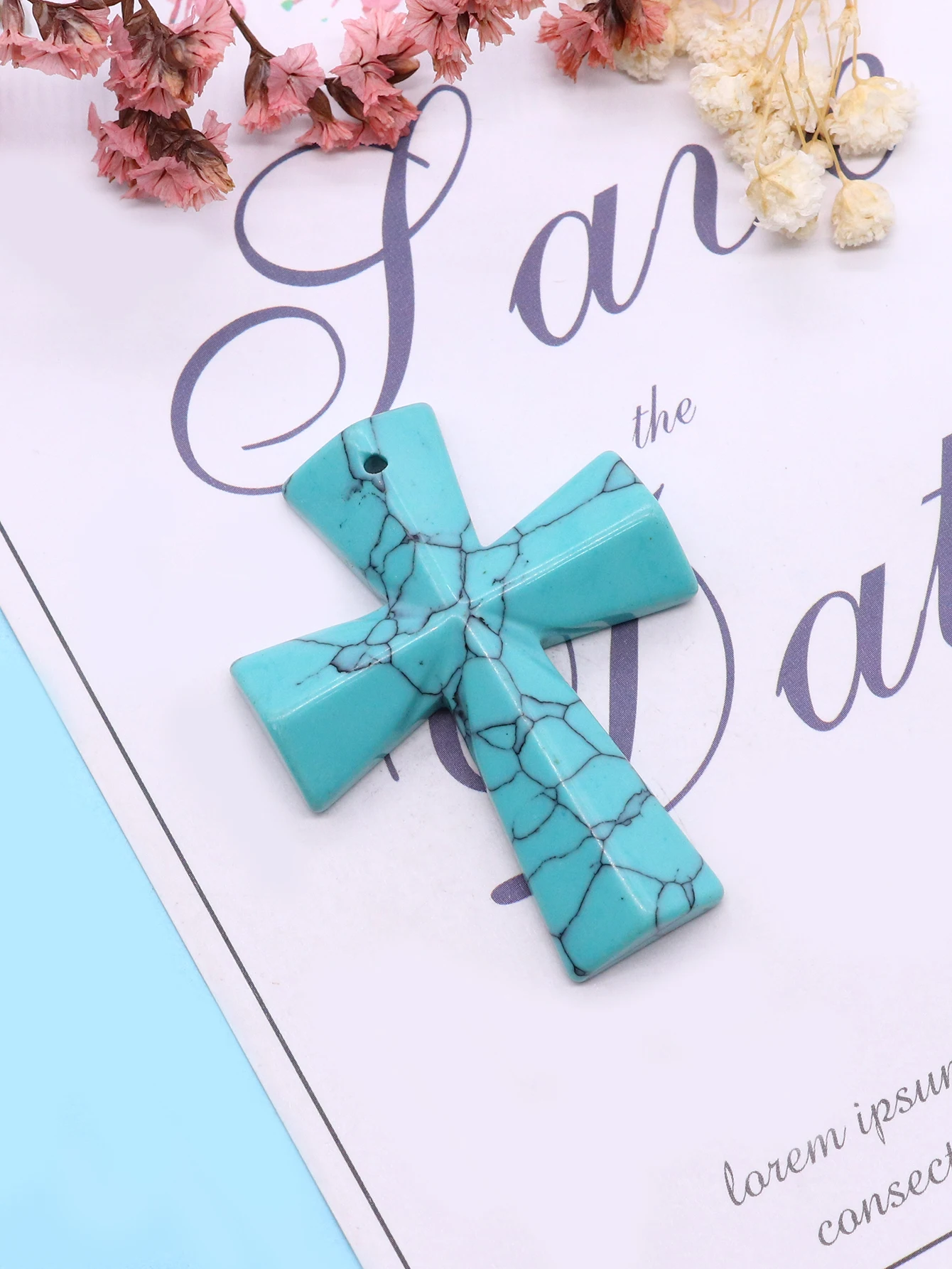 

Classic Cross-shaped Natural Stone Single Hole Pendant Polished Faceted Malachite Tiger Eye Stone Handmade Necklace Material 1pc