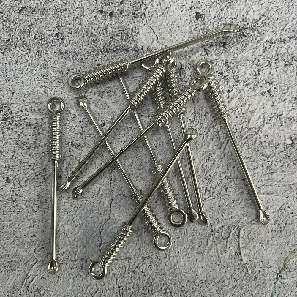 10 قطعة ملعقة صغيرة لمسحوق التبغ عشب الطب قياس ملعقة معدنية مجرفة صغيرة اكسسوارات الدخان