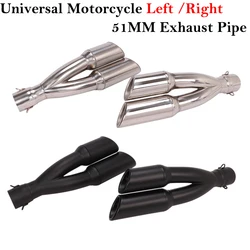 Universal Motorcycle Double Hole Exhaust Pipe Pot Echappement Moto Motorbike Muffler Escape For Benelli 502C Ninja 250 R1 R3 R25