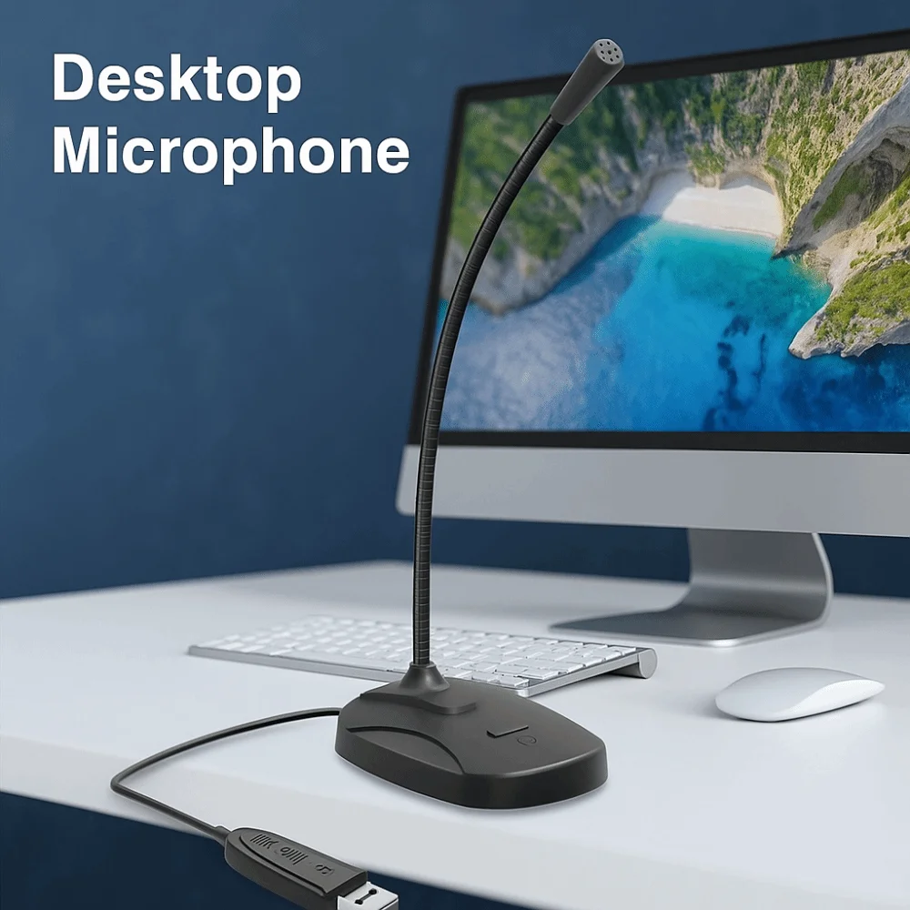 خرطوم قابل للتعديل USB ميكروفون سطح المكتب مرحبا فاي عالية الدقة إلغاء الضوضاء جهاز كمبيوتر شخصي هيئة التصنيع العسكري معقوفة اتصال سلكي