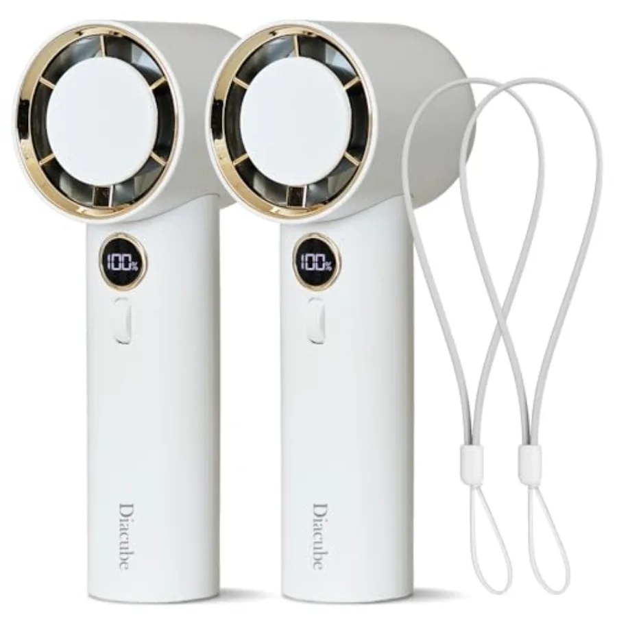

2-Pack Portable Handheld Turbo Fan with Circulator-Level Airflow 100 Speed Settings, 5000mAh USB Rechargeable Battery [11H Max